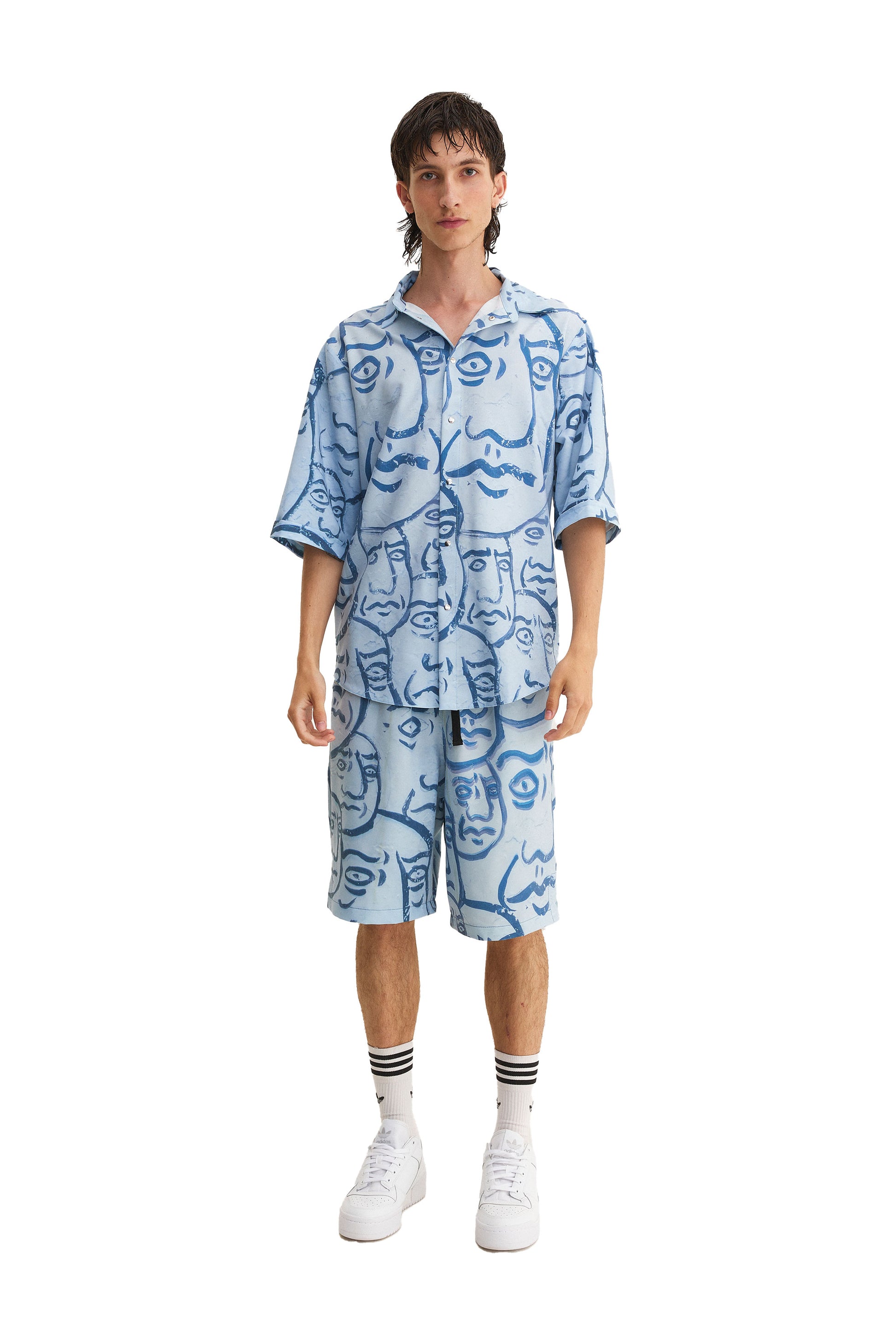 Short Sleeve Shirt & Bermuda Set Faces (recycled fabric) - MYS