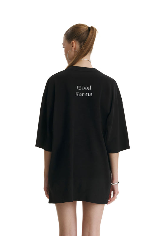 Oversized Black T-shirt Good Karma