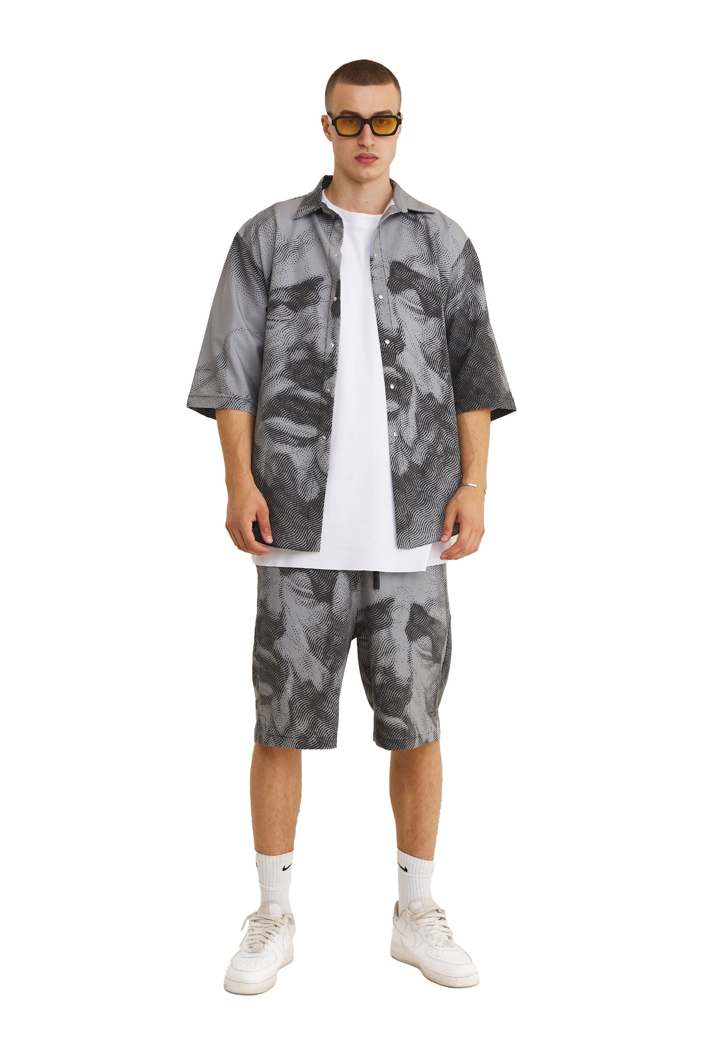 Short Sleeve Shirt & Bermuda Set Grey (recycled fabric) - MYS