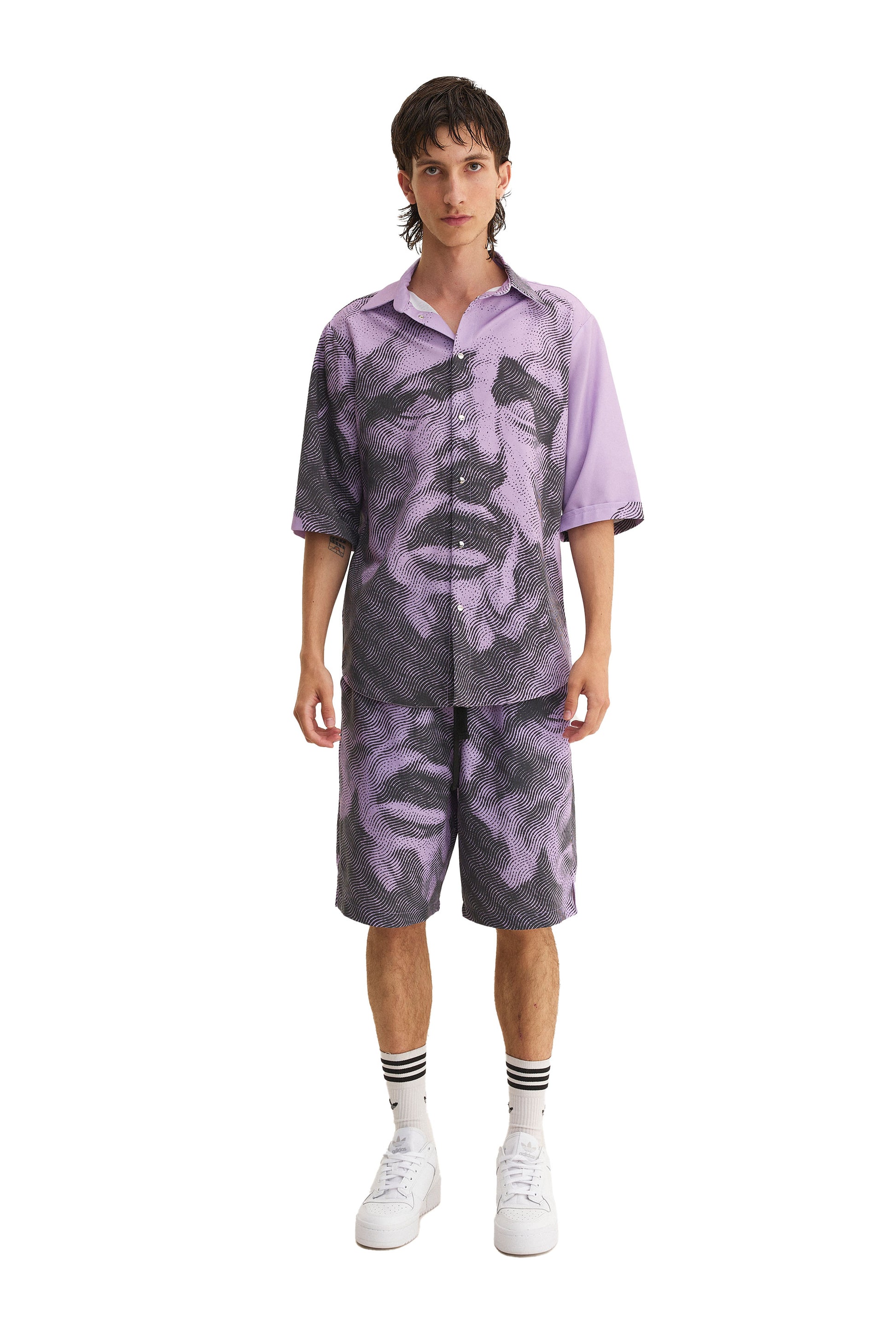 Short Sleeve Shirt & Bermuda Set Mauve (recycled fabric) - MYS