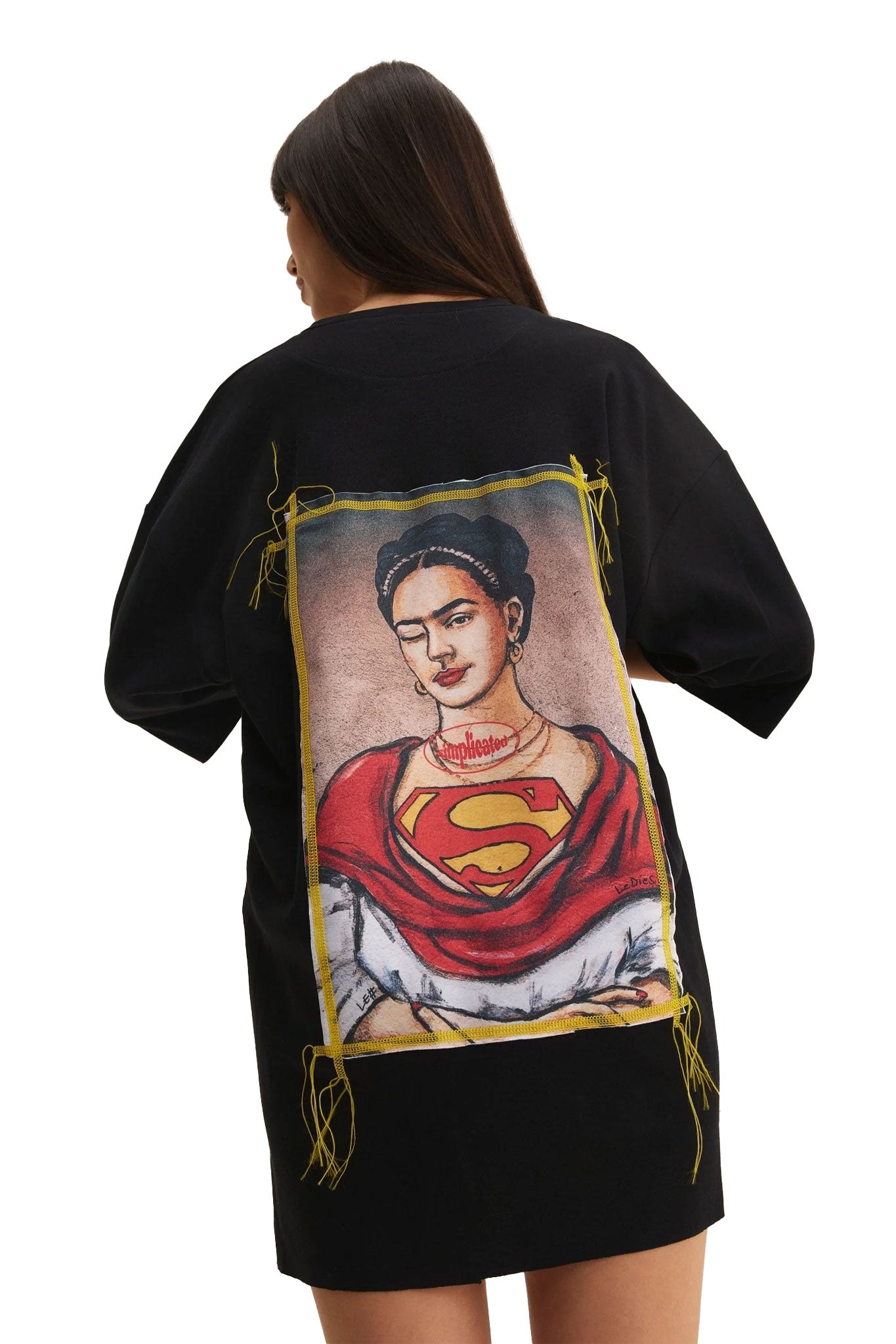 Oversized Black T-shirt Superwoman - MYS