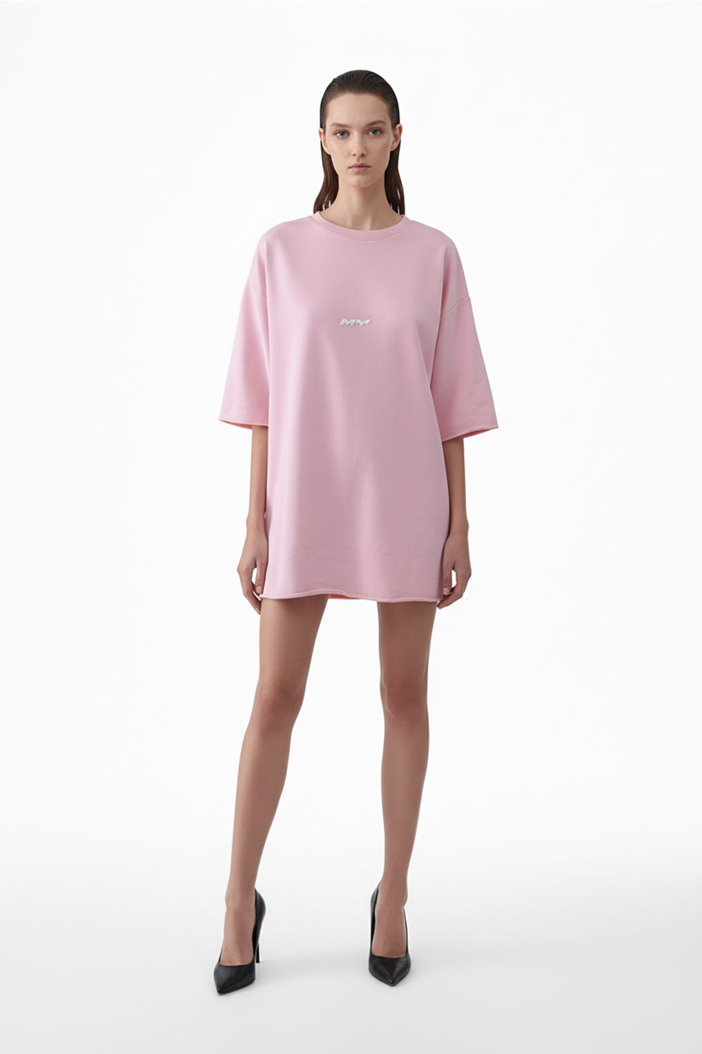 oversized pink t shirt dress Hanes Wear Around (5660), Pale Pink