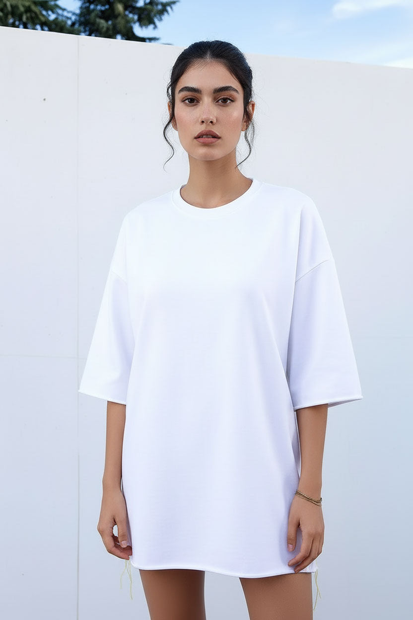 Oversized White T-shirt Superwoman - MYS
