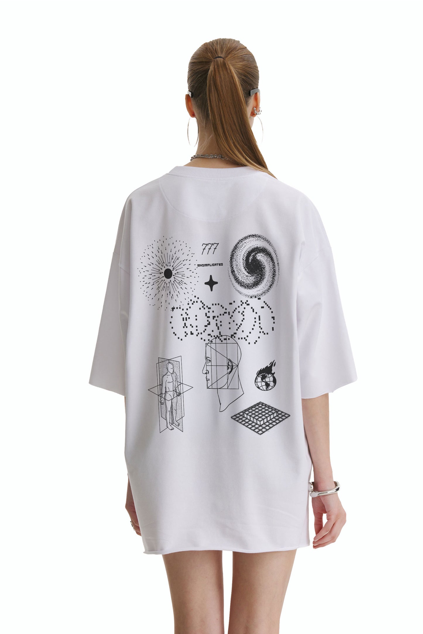 Oversized Cotton White T-shirt 777 - MYS