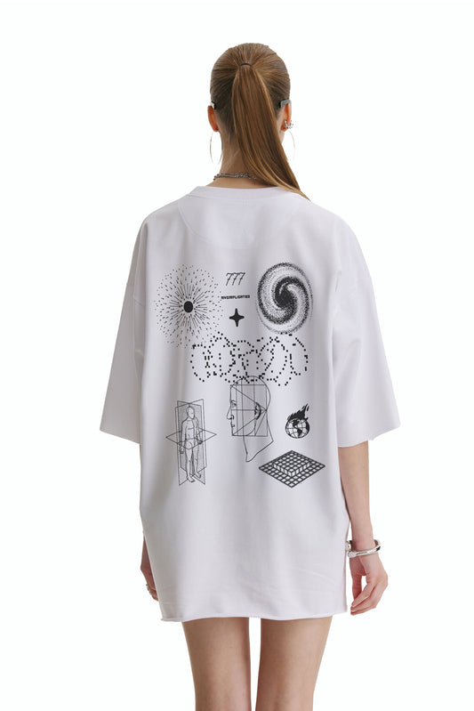 Oversized Cotton White T-shirt 777