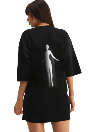 Oversized Cotton Black T-shirt Spirit