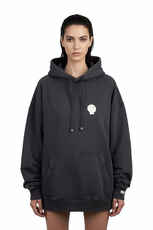 Vintage Puff Print Oversized Hoodie