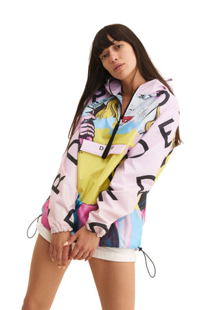 Windbreaker oversized Pink DOER full-print — Mysimplicated