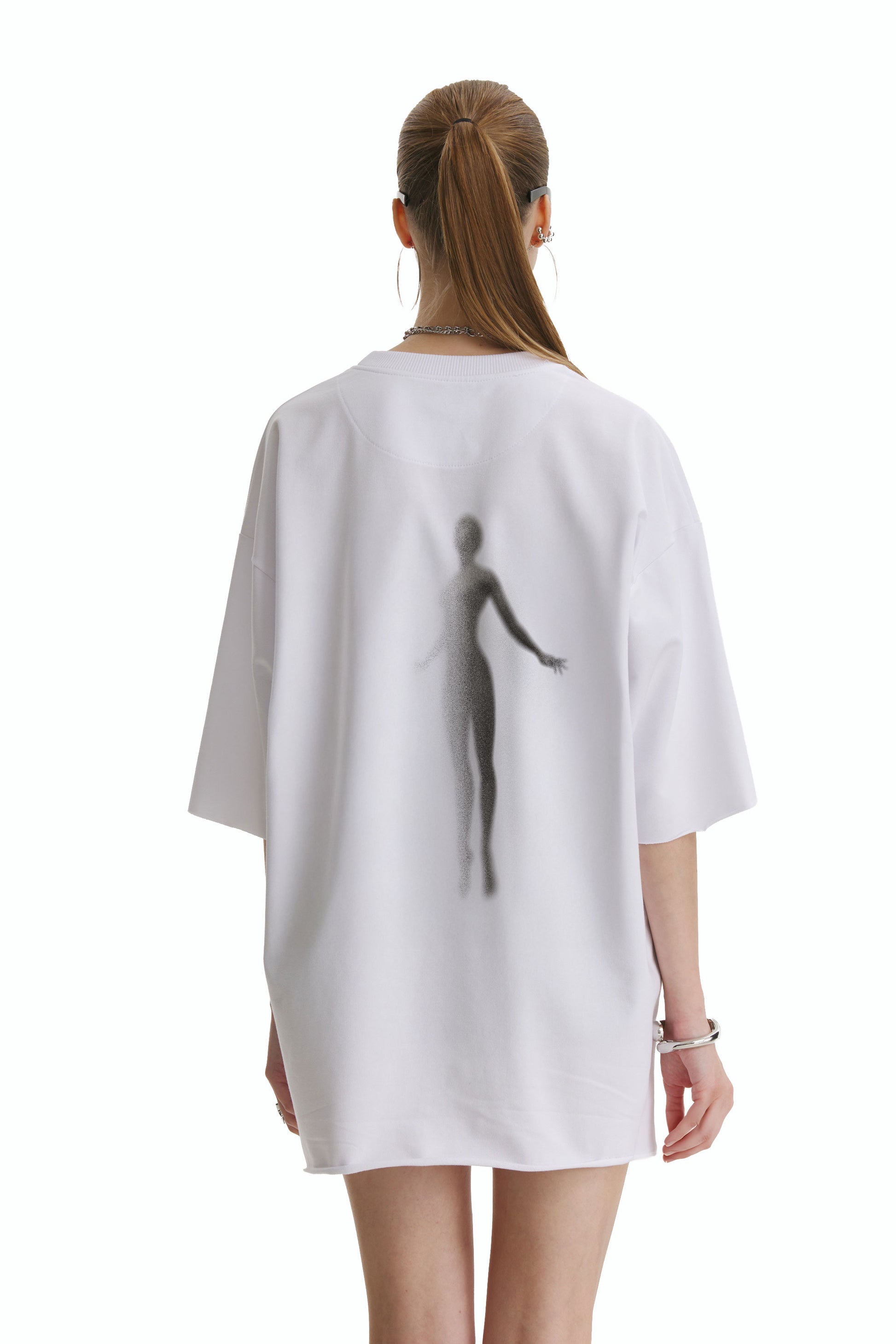 Oversized Cotton White T-shirt Spirit - MYS