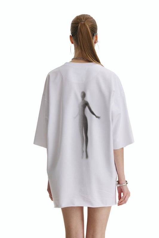 Oversized Cotton White T-shirt Spirit