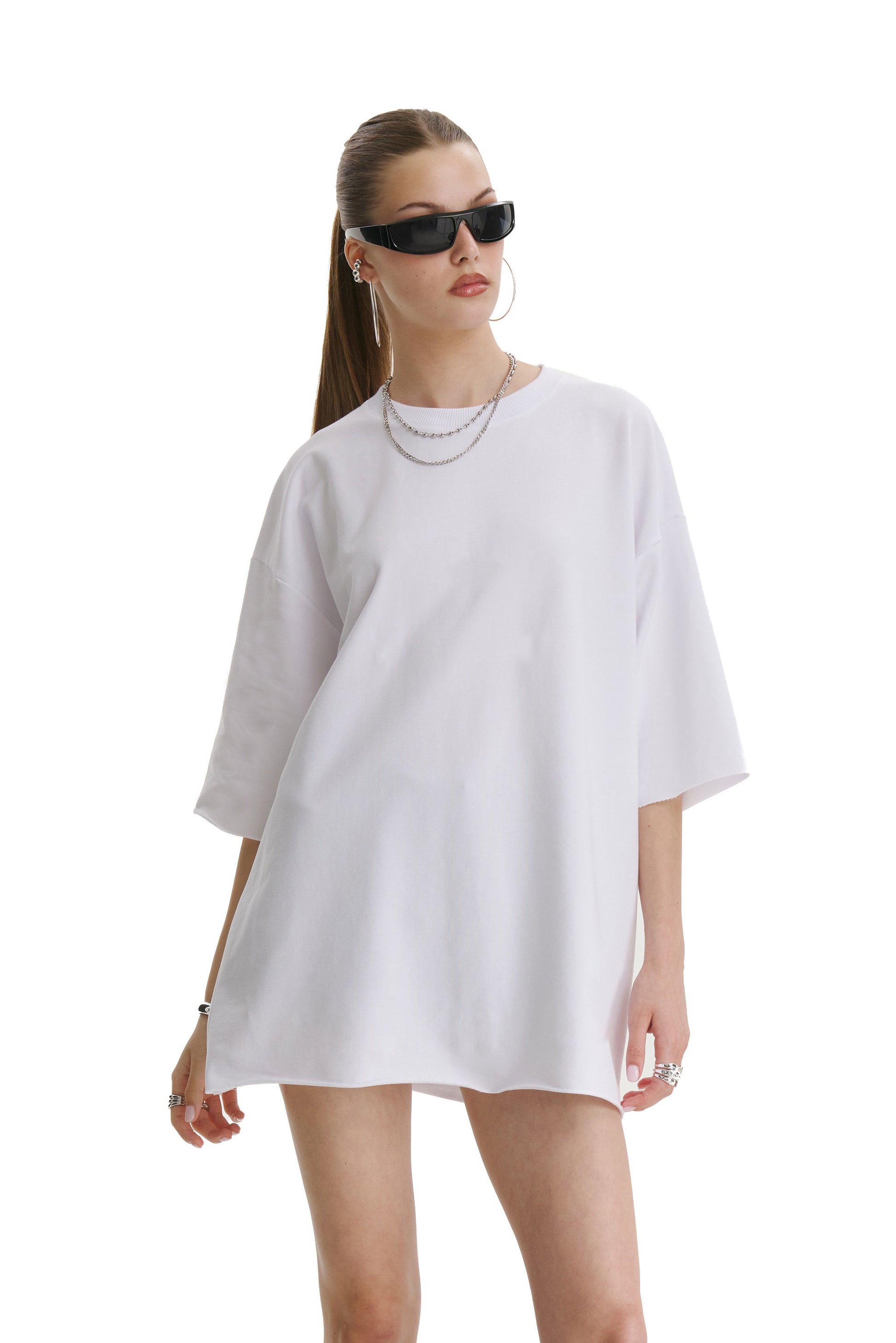 Oversized Cotton White T-shirt 777 - MYS