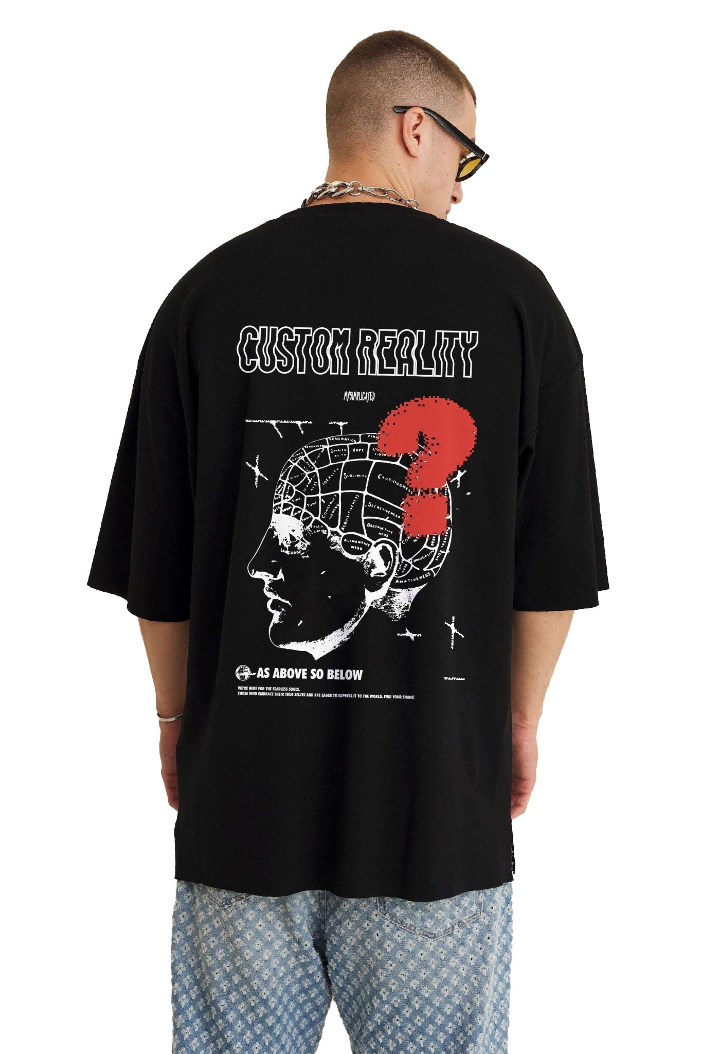 Oversized Black T-shirt Custom Reality - MYS