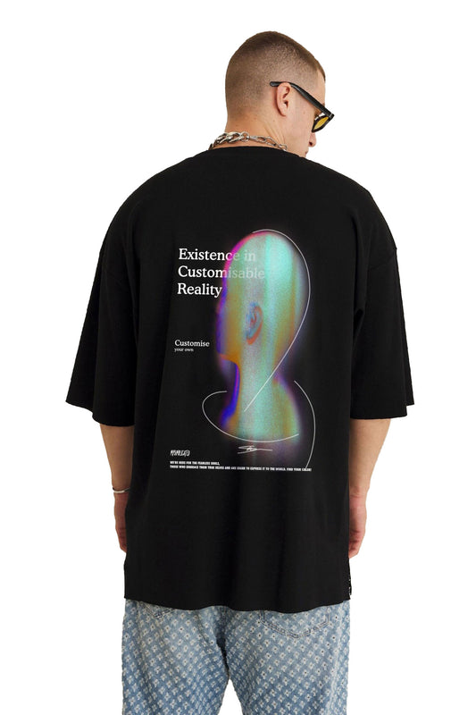 Oversized Black T-shirt Existence - MYS