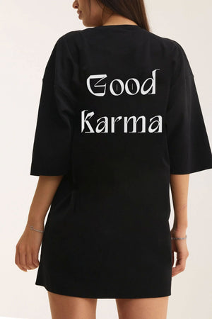 Oversized Black T-shirt Good Karma