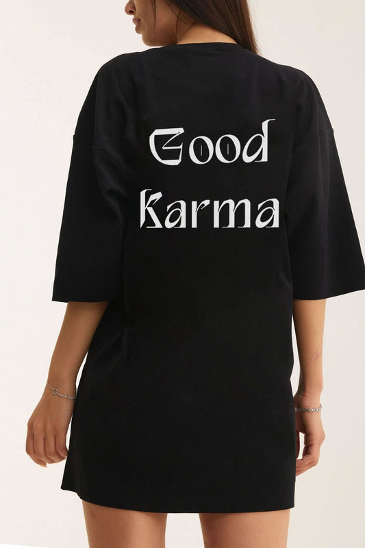 Oversized Black T-shirt Good Karma