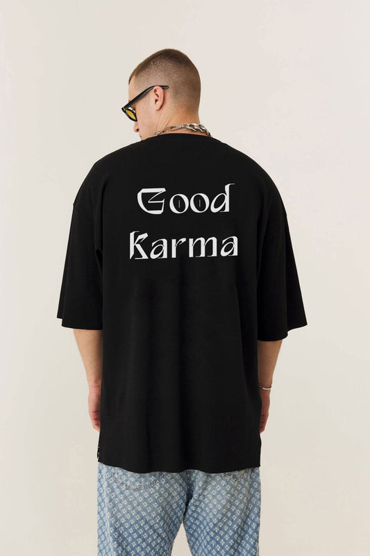 Oversized Black T-shirt Good Karma