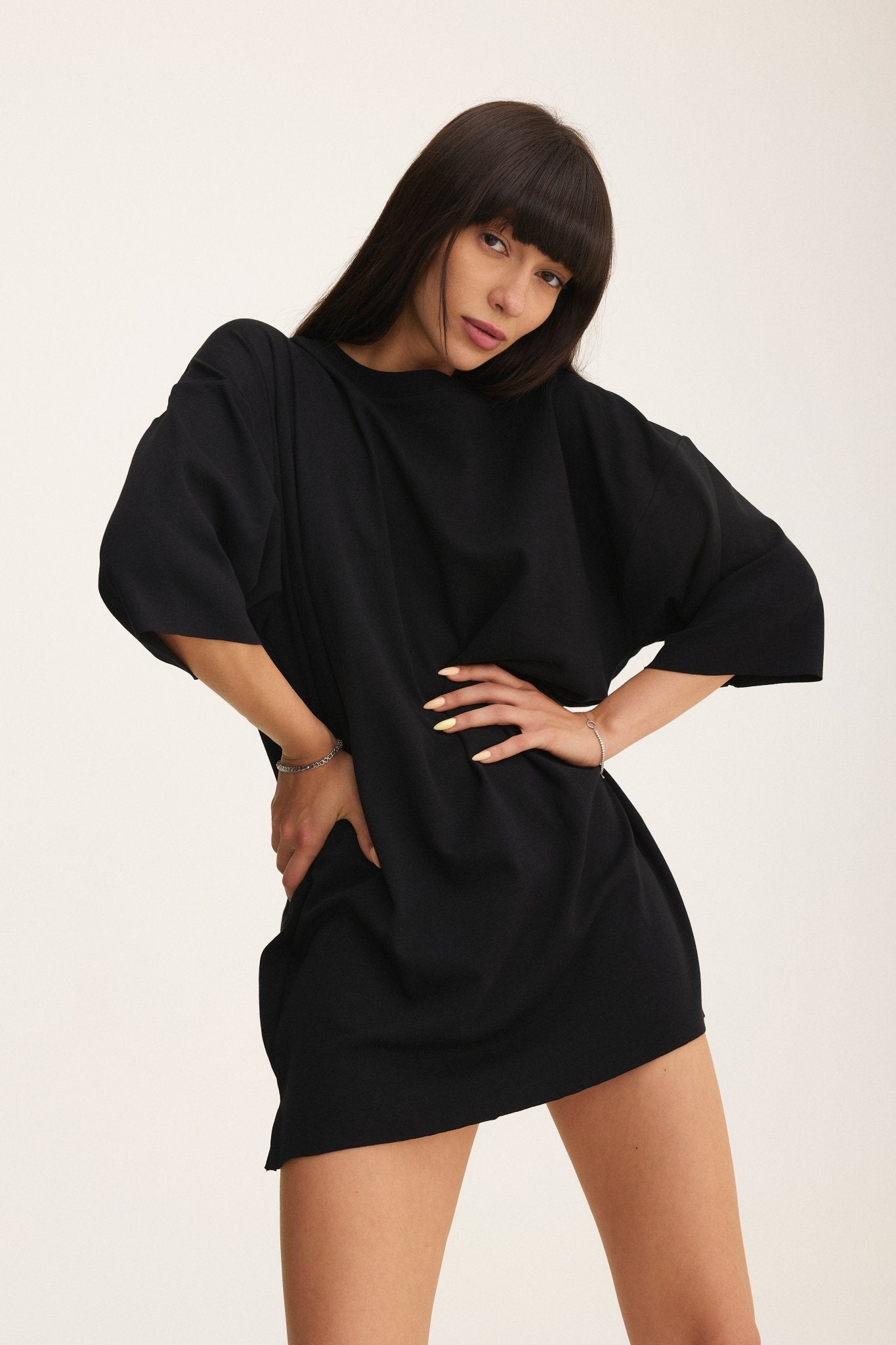 Oversized Black T-shirt Superwoman - MYS