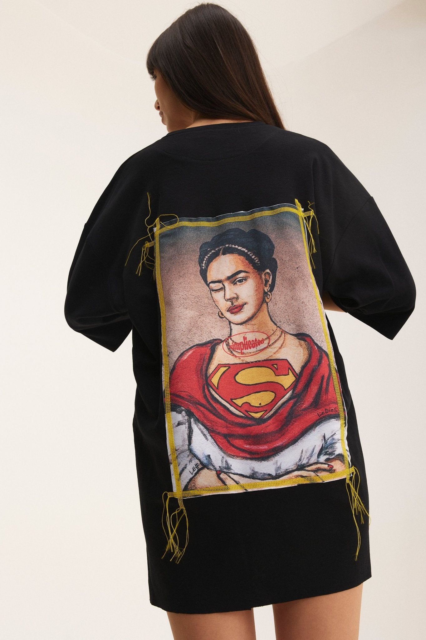 Oversized Black T-shirt Superwoman - MYS