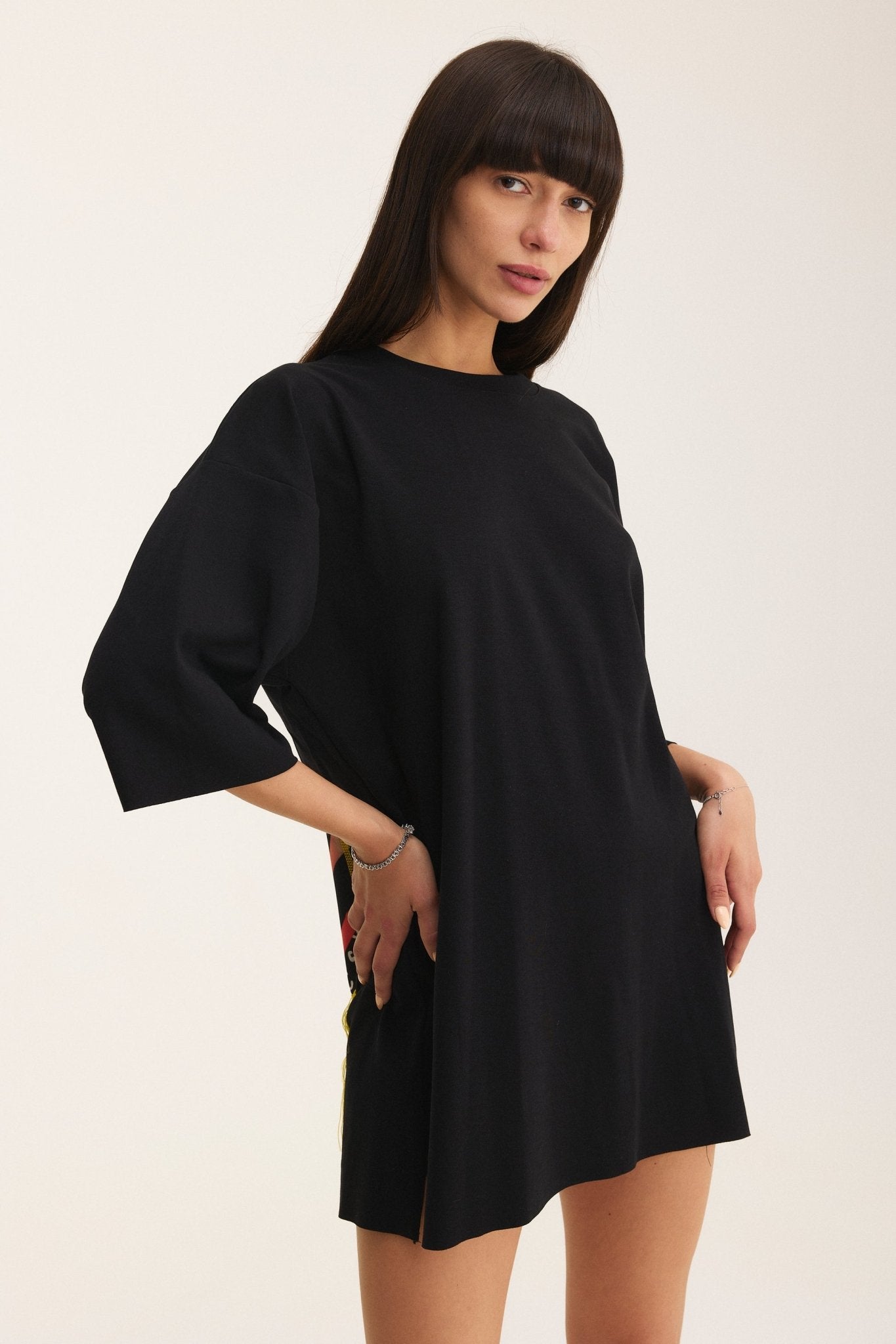 Oversized Cotton Black T-shirt Circus - MYS