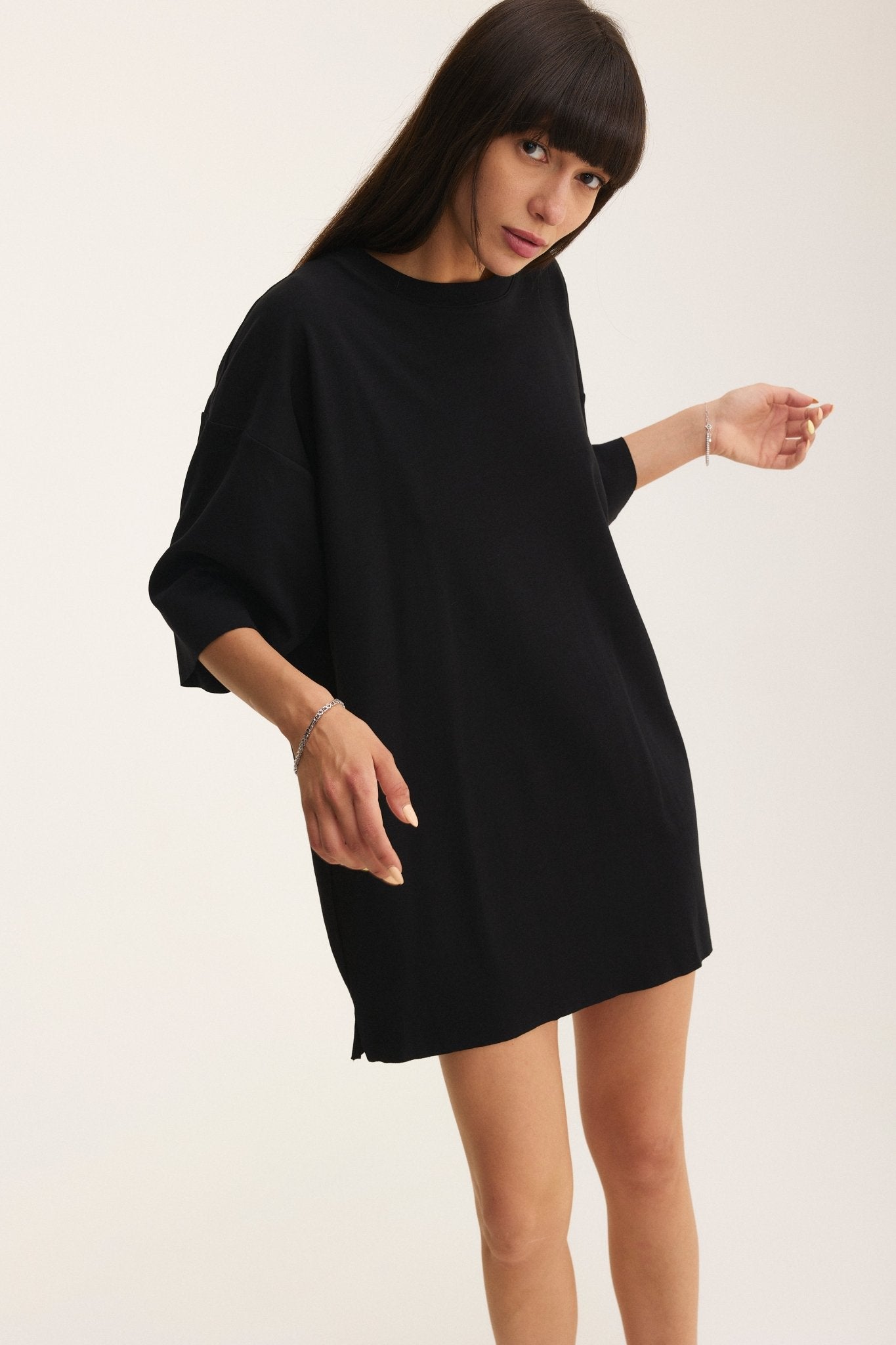 Oversized Cotton Black T-shirt Proud - MYS