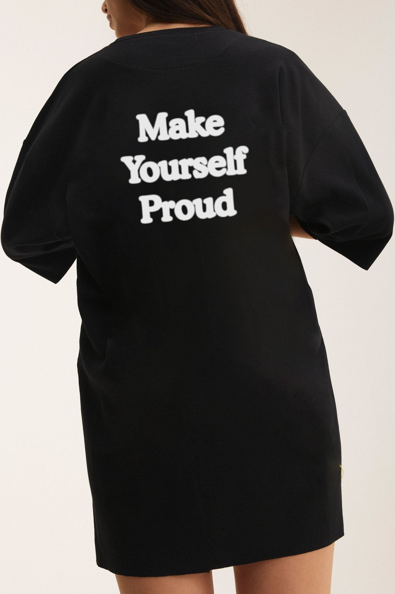 Oversized Cotton Black T-shirt Proud - MYS