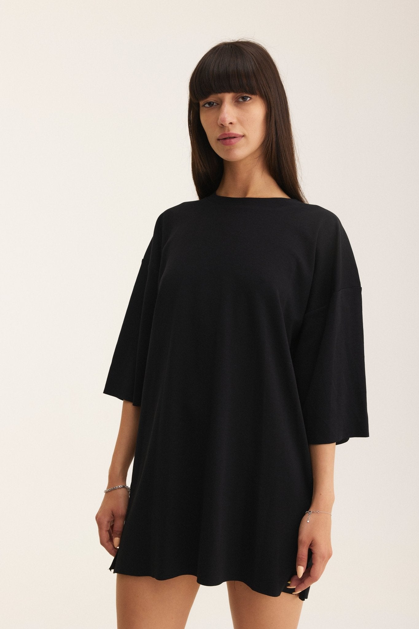 Oversized Cotton Black T-shirt Spirit - MYS