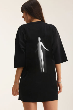 Oversized Cotton Black T-shirt Spirit - MYS