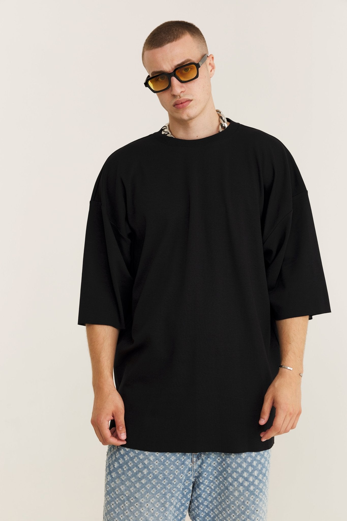 Oversized Cotton Black T-shirt Spirit - MYS