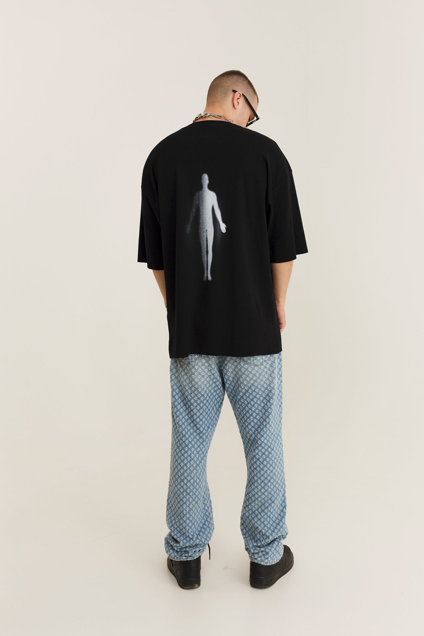 Oversized Cotton Black T-shirt Spirit - MYS