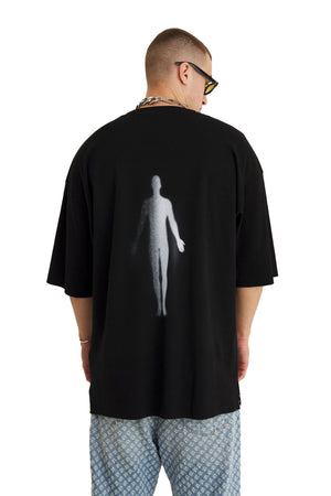 Tricou oversized negru Spirit full-print — Mysimplicated