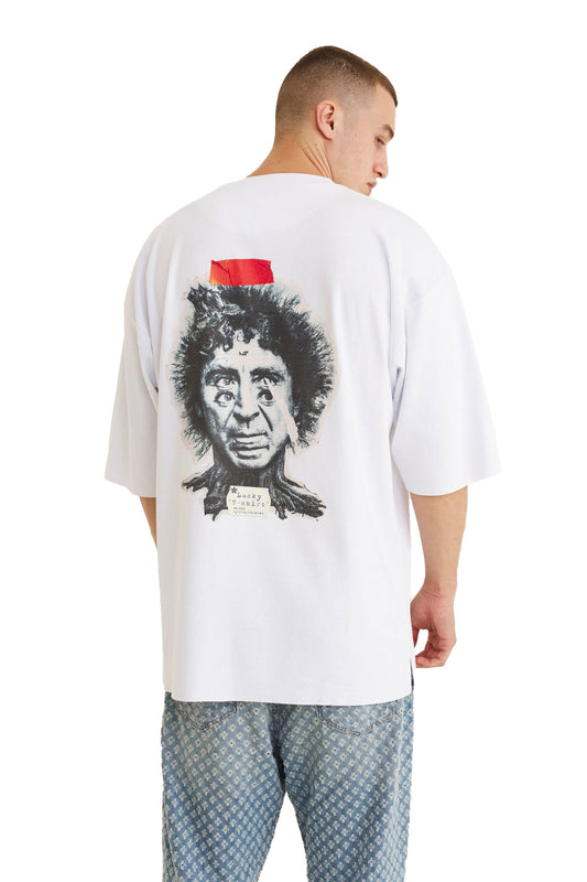 Oversized Cotton White T-shirt Double Eye - MYS