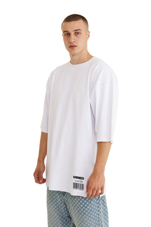 Oversized Cotton White T-shirt Kindness - MYS