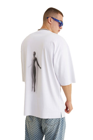 Tricou oversized alb Spirit full-print — Mysimplicated