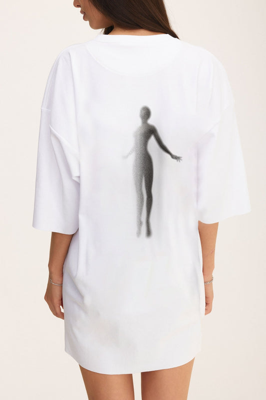 Oversized Cotton White T-shirt Spirit - MYS