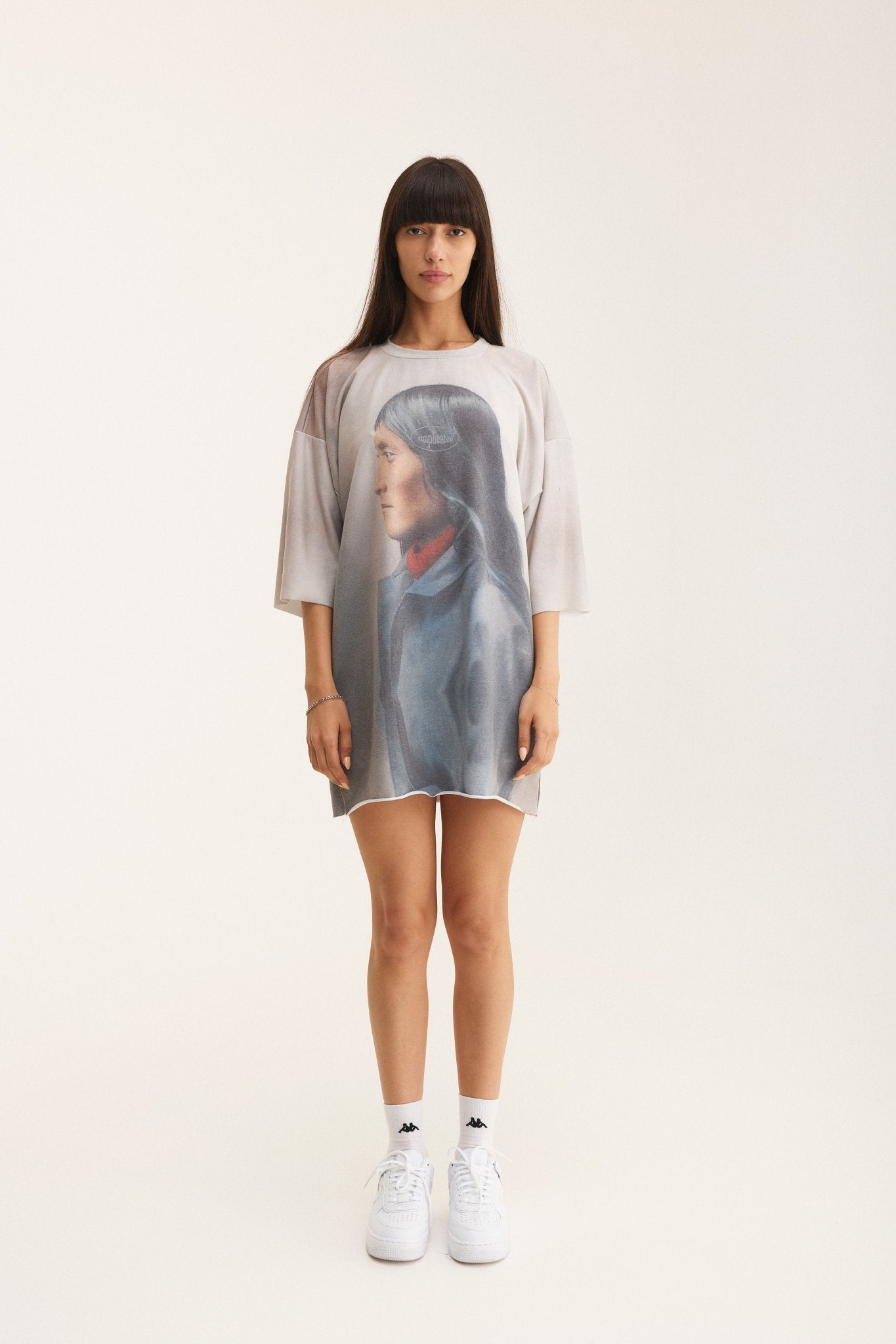 Oversized Full Print T-shirt Beige - MYS