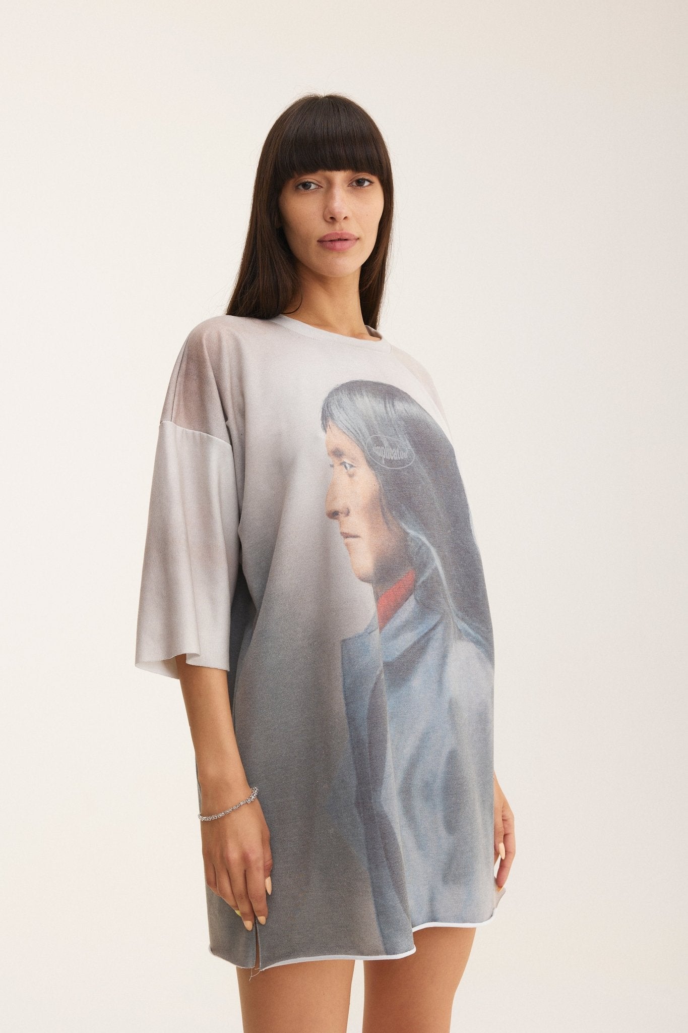 Oversized Full Print T-shirt Beige - MYS