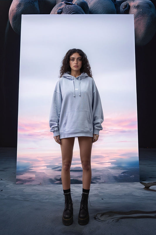 Oversized Vintage Shadow Gaze Hoodie - MYS