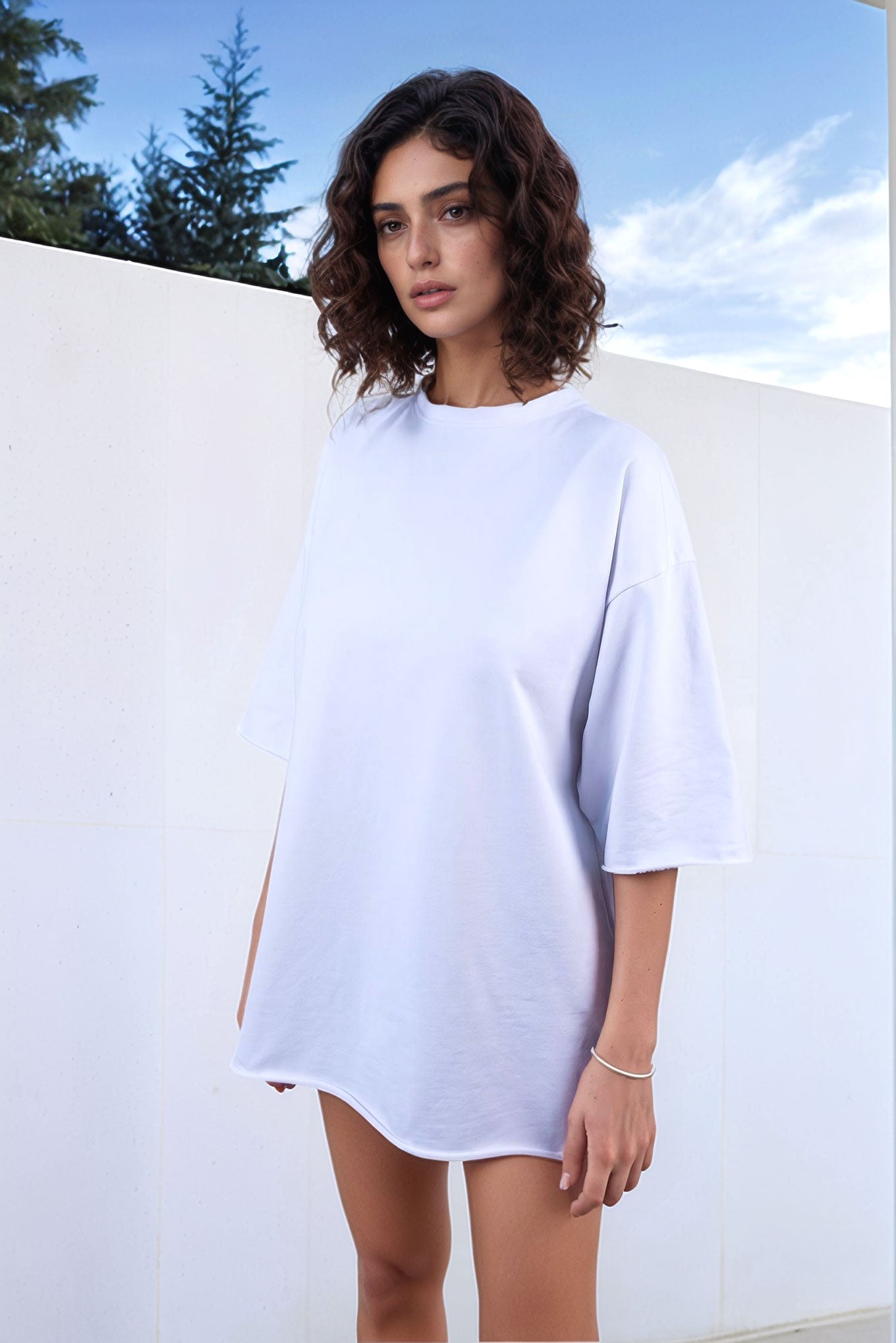 Oversized White T-shirt Superwoman - MYS