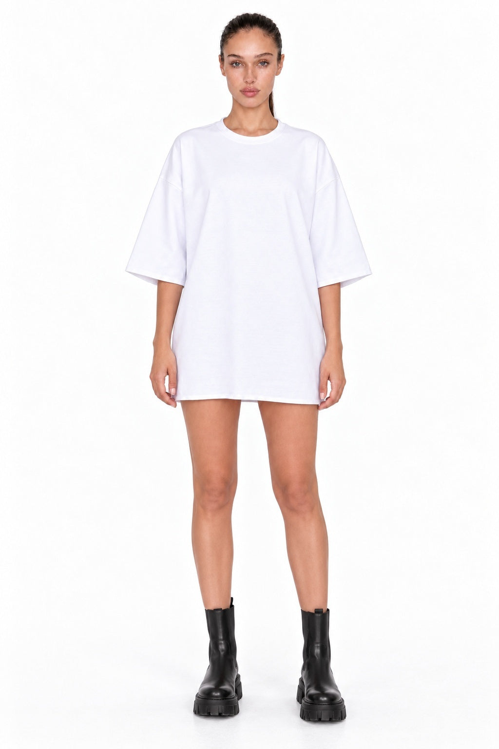 Oversized White T-shirt Superwoman - MYS