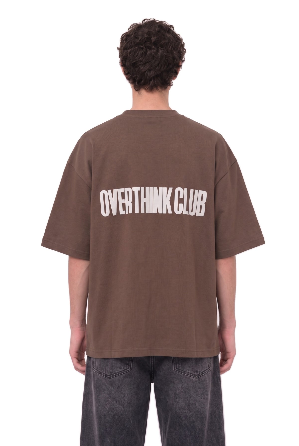 Overthink Club Brown T-Shirt men – back