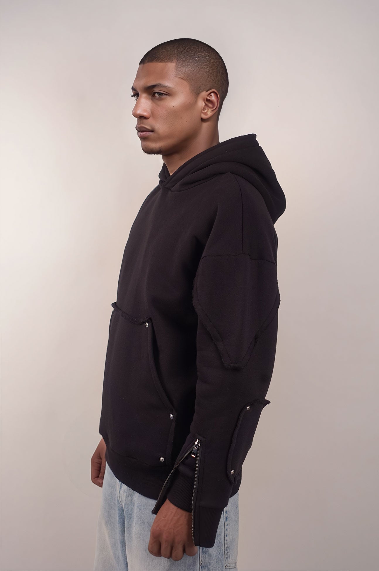 Interchangable Patches Black Hoodie