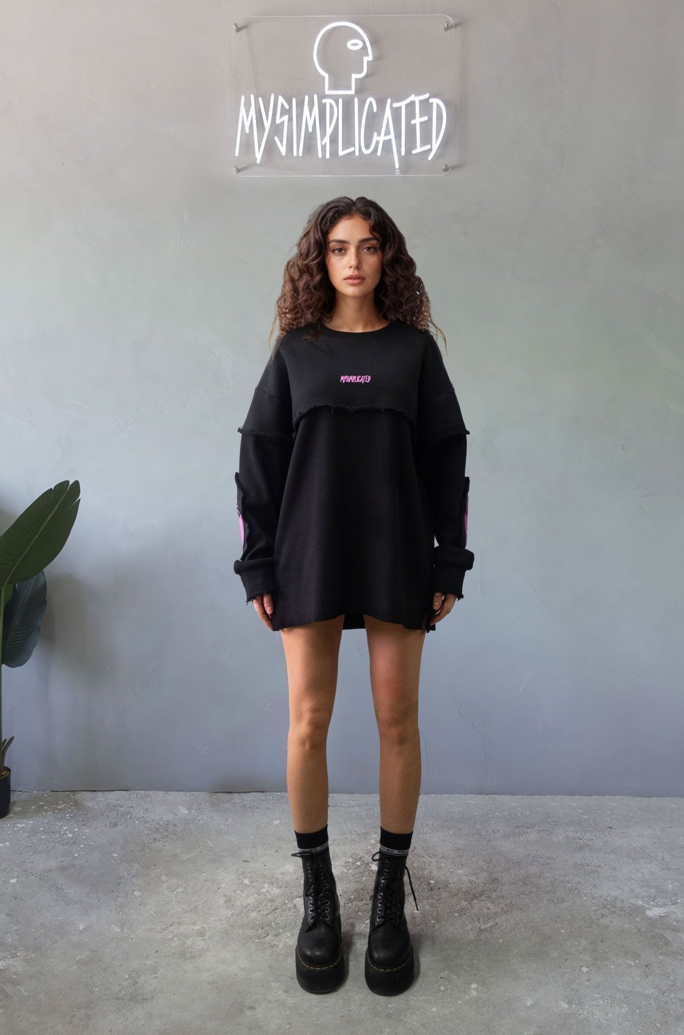 Pink Abyss Frayed Crewneck - MYS