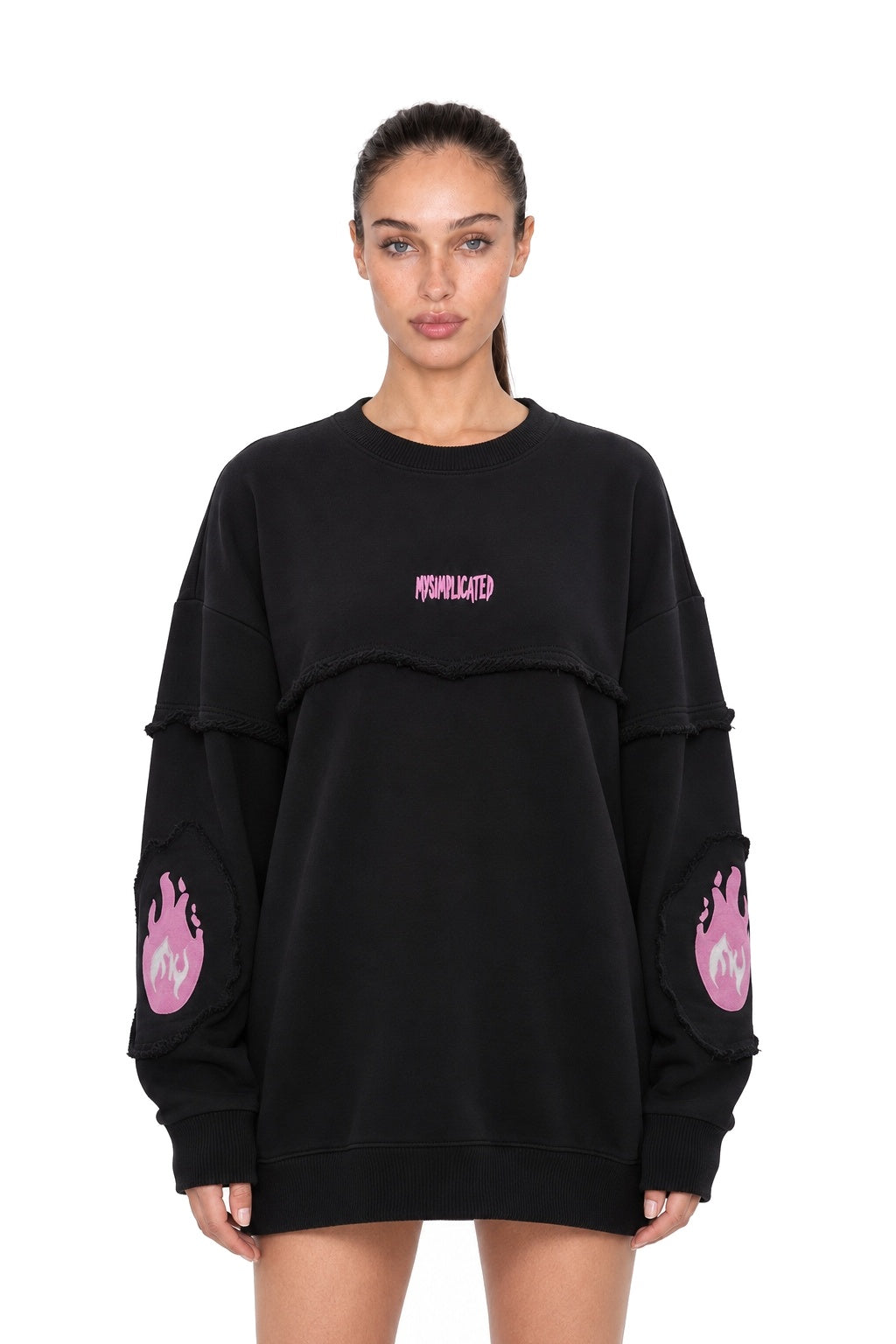 Pink Abyss Frayed Crewneck - MYS