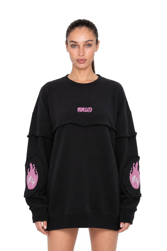 Pink Abyss Frayed Crewneck - MYS