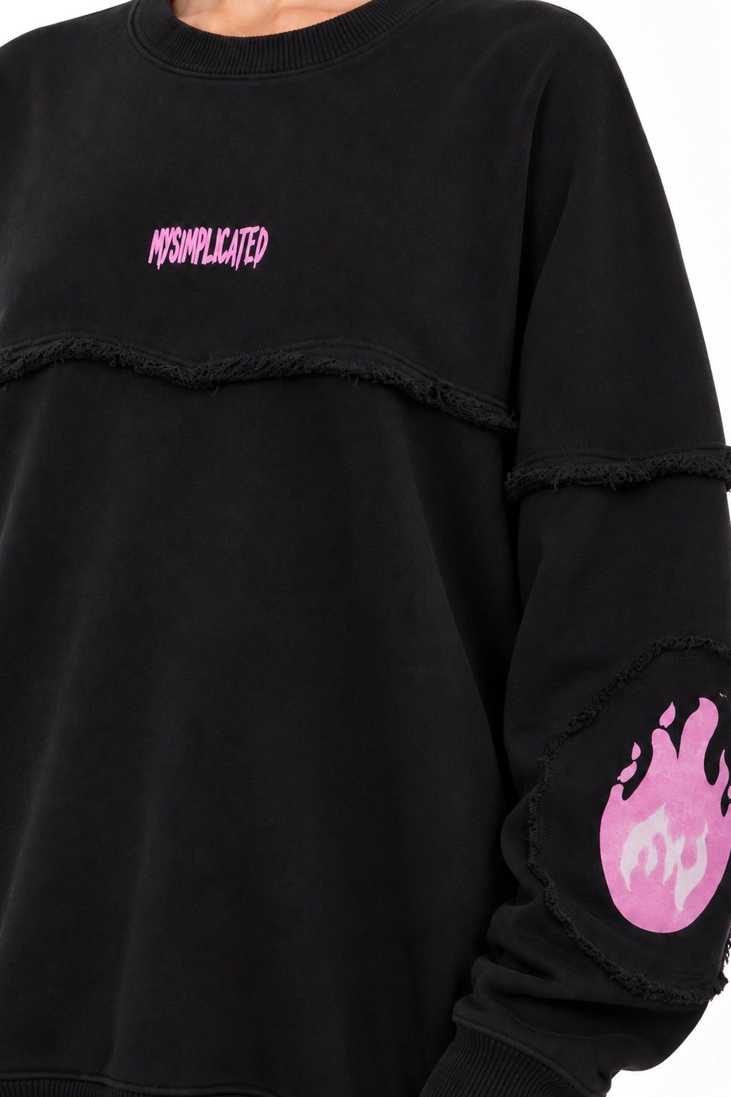 Pink Abyss Frayed Crewneck - MYS