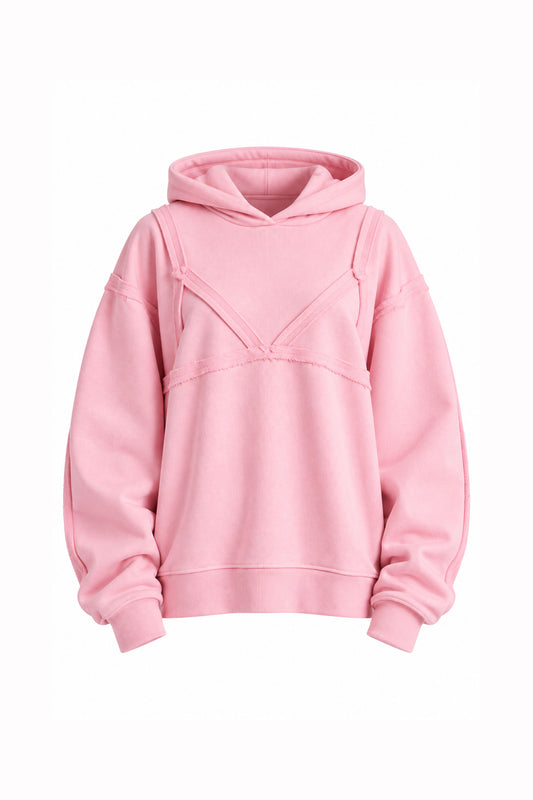 Bra Overlay Pink Hoodie V2