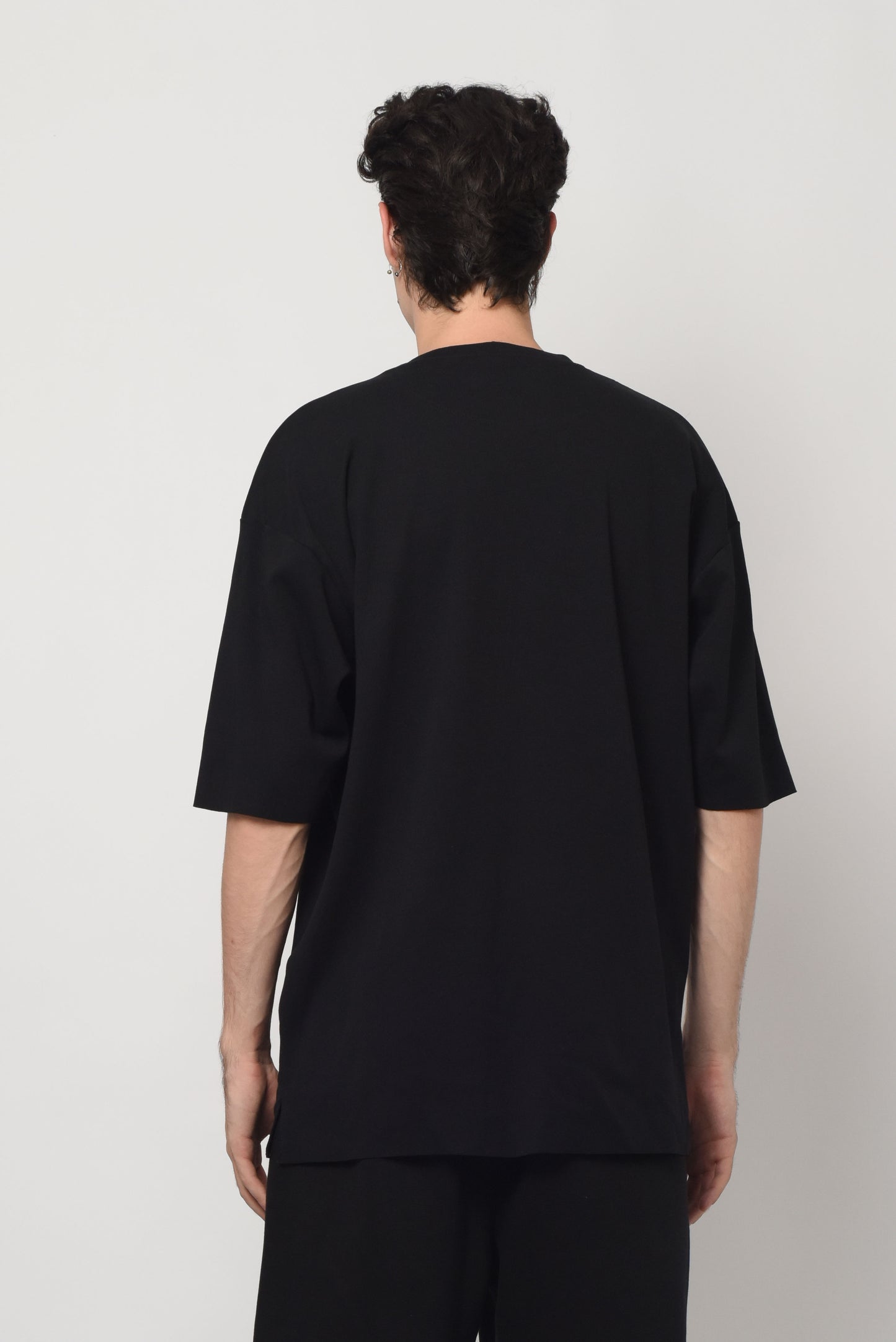 Oversized Cotton Black T-shirt Buongiorno