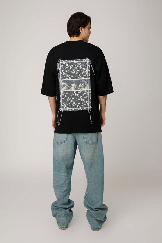 Pop Cola Eyes Black Oversized T-shirt - MYS
