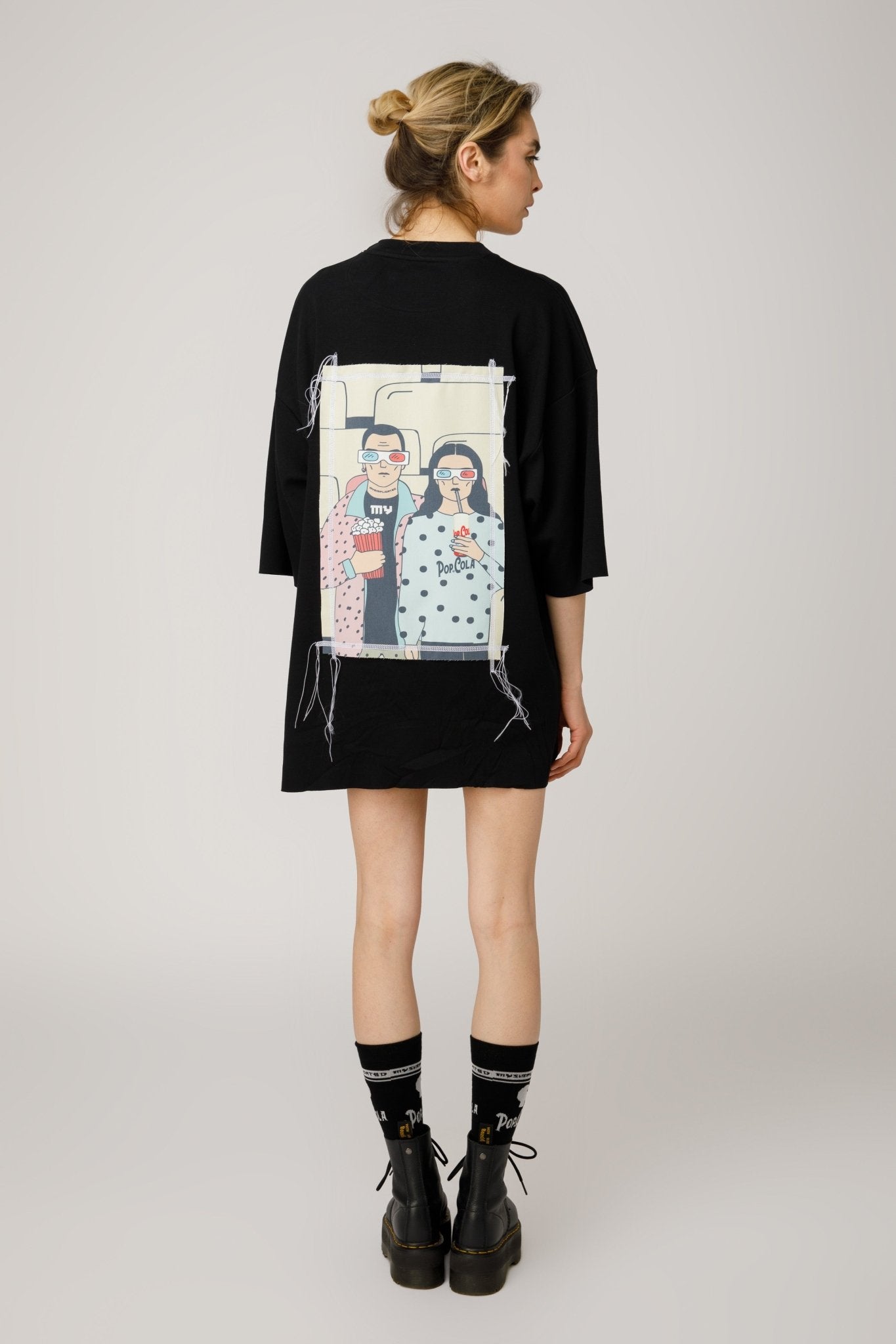 Pop Cola Mix Black Oversized T-shirt - MYS