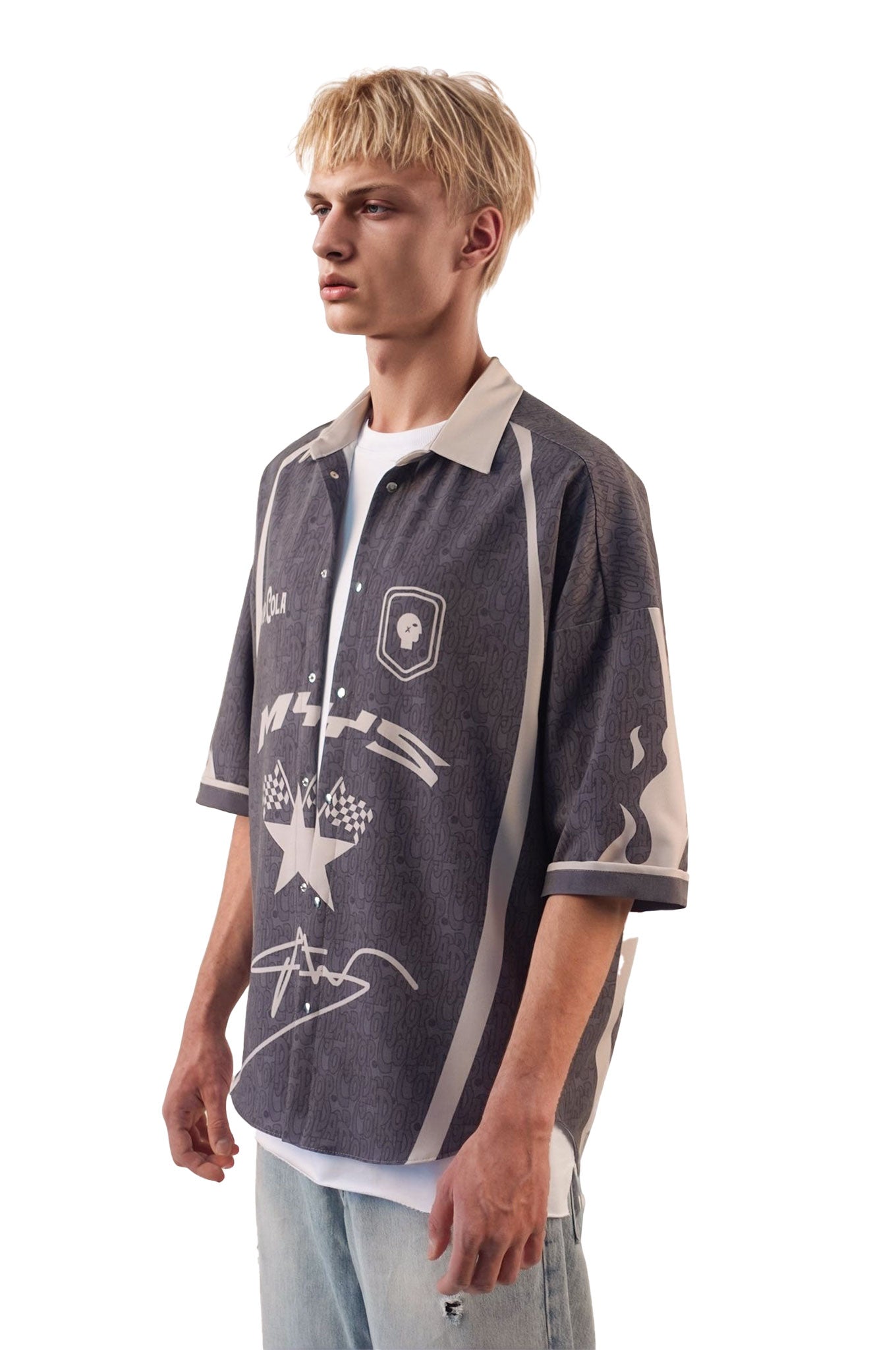 Pop Cola 23 Grey Short Sleeve Shirt (recycled fabric)